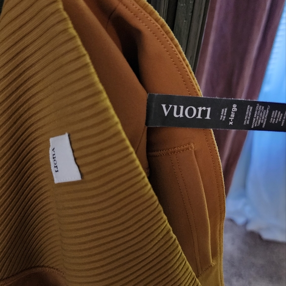 Vuori Ribbed Studio Dark Mustard Golden leggings - Picture 4 of 12